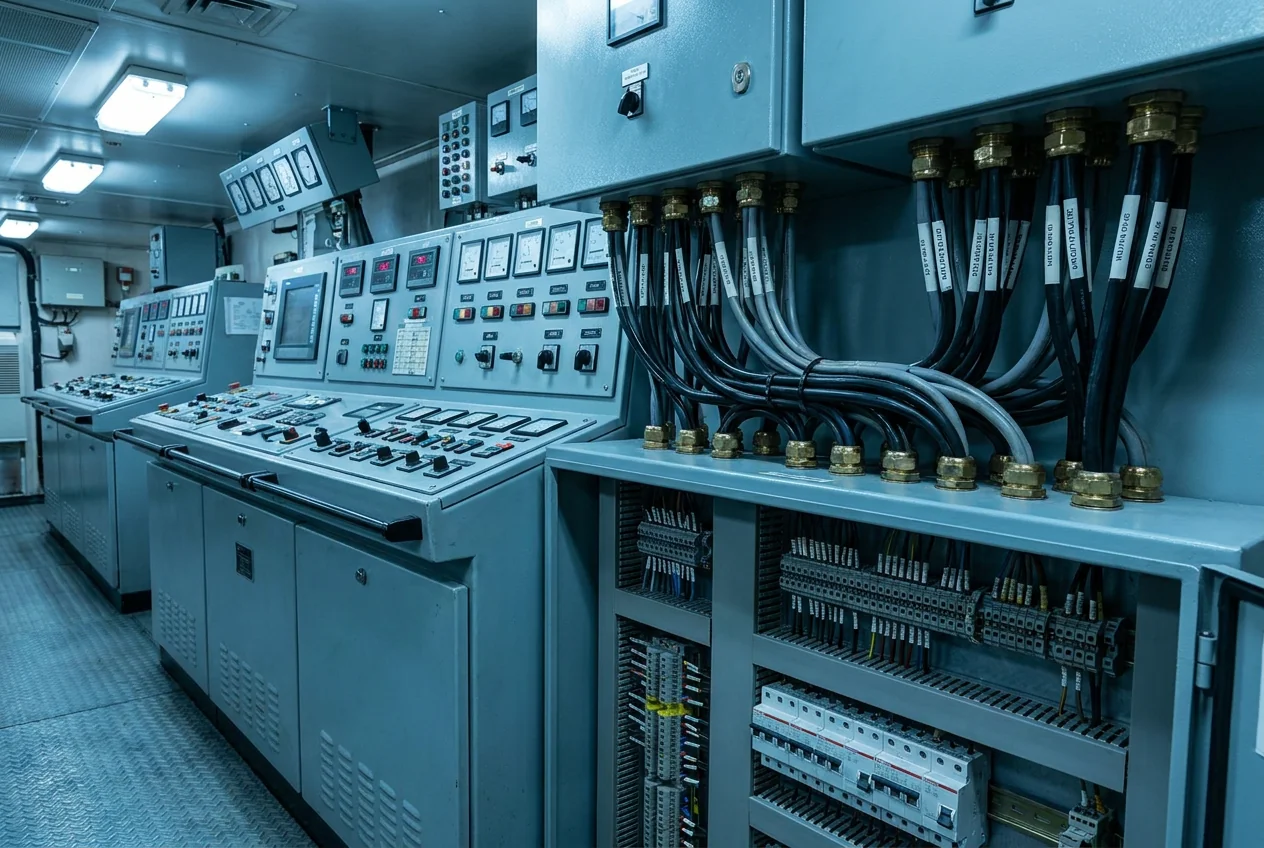 Marine equipment-control and instrumentation loops in low-smoke halogen-free cable